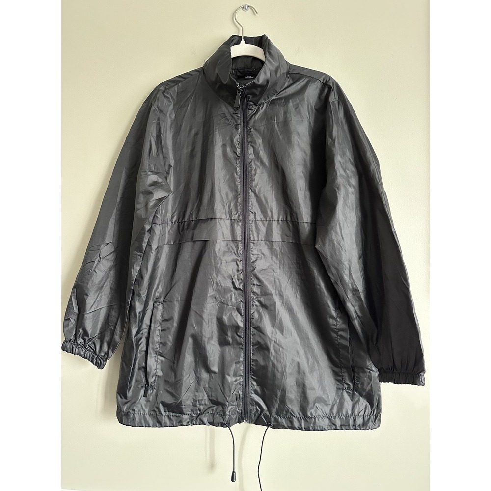 Women's Totes Black Full Zip Hooded‎ Lightweight Raincoat